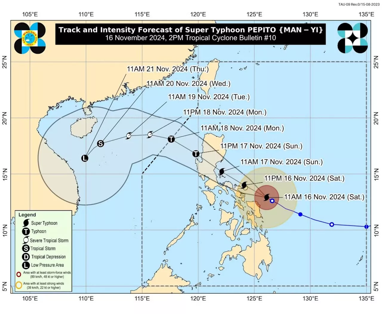 Super Typhoon Pepito’s strength reaching peak intensity, possible catastrophic level in Bicol, Philippines