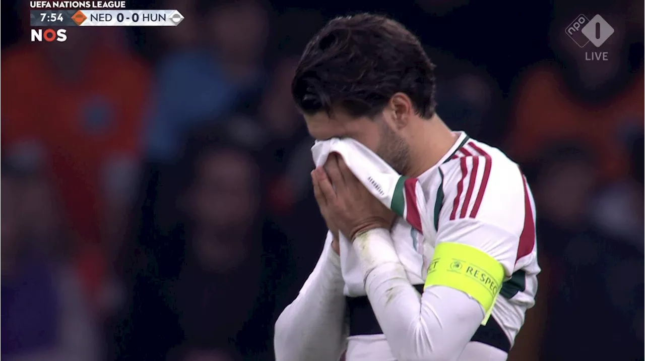 Dominik Szoboszlai left in tears after Hungary’s clash with Netherlands is halted due to medical e...