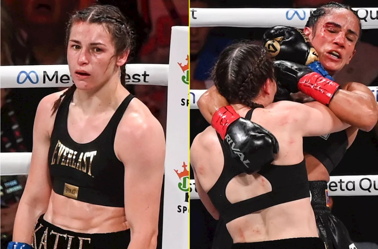 Fans boo Katie Taylor after win over Amanda Serrano who suffers horror cut in incredible fight...