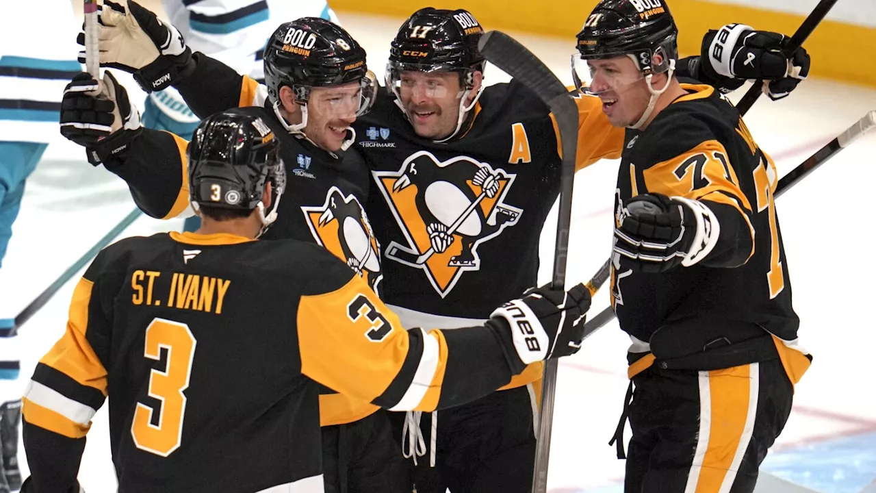 Malkin scores shootout winner to help Penguins top Sharks 4-3