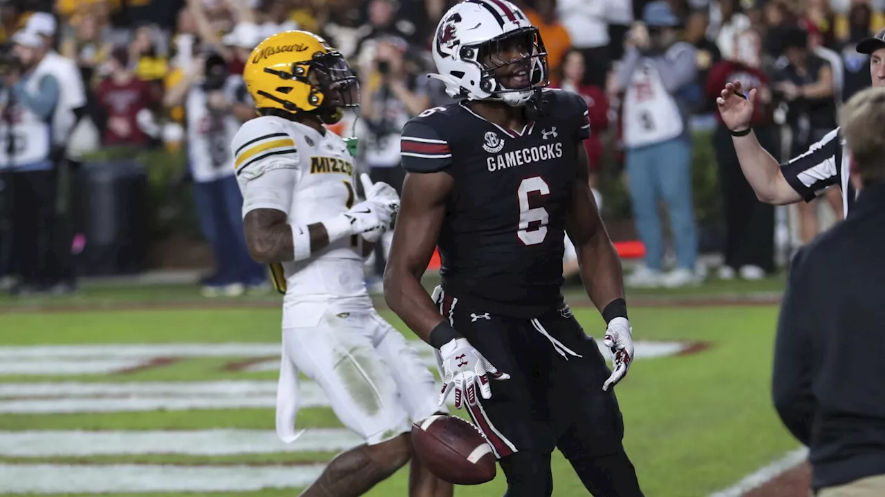 Sellers throws career-high 5 TD passes, No. 23 South Carolina beats No. 24 Missouri 34-30