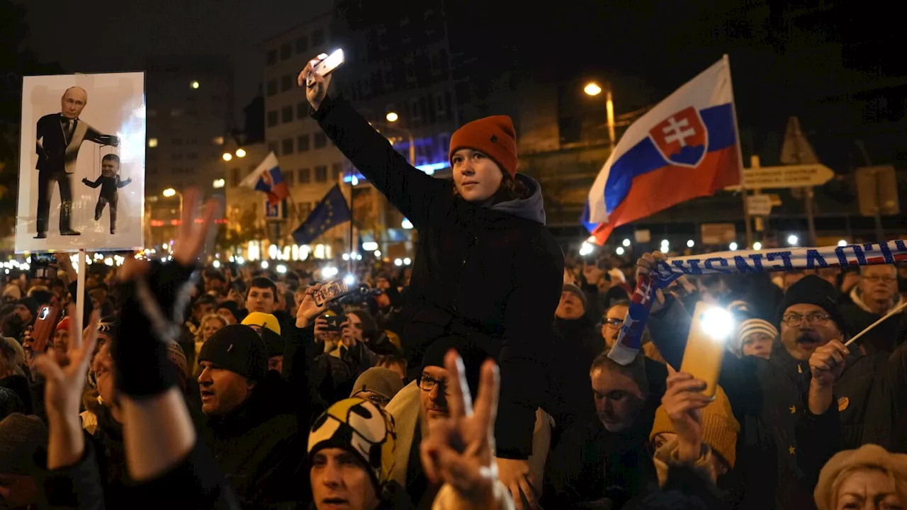 Slovak opposition rallies against the government of populist Prime Minister Robert Fico