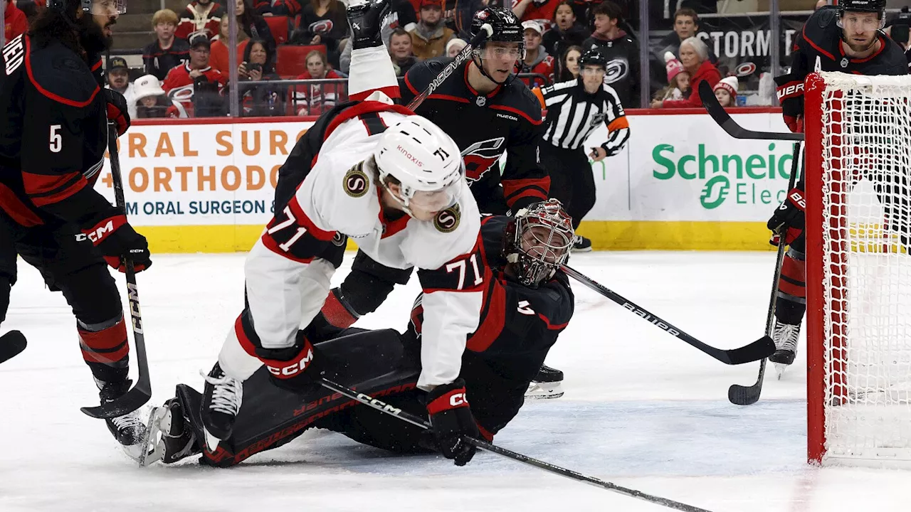 Spencer Martin notches 1st career shutout as Hurricanes put 4 past Senators