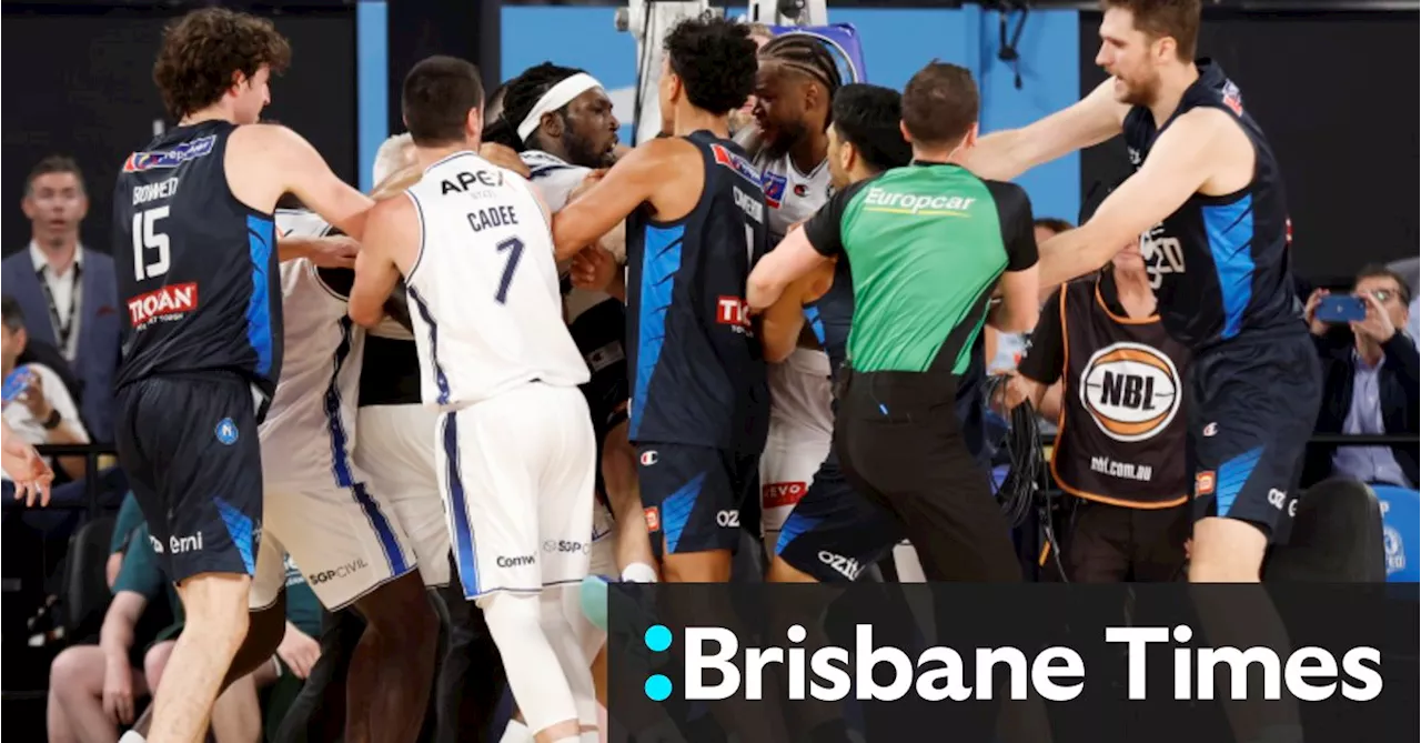 Fans clash with players as tempers flare during NBL scuffle