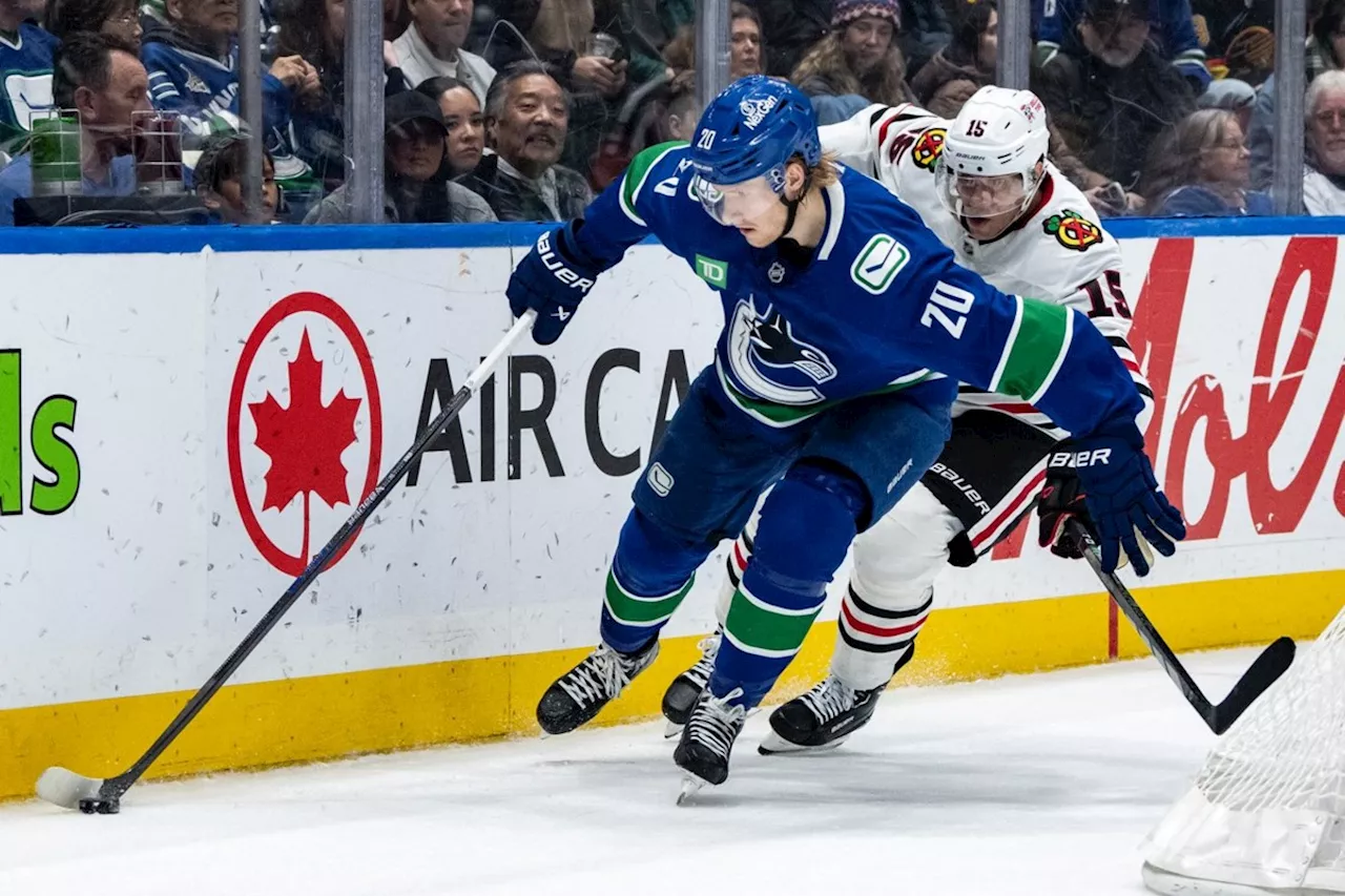 Brannstrom has winner as Canucks beat Blackhawks 4-1; Bedard held scoreless