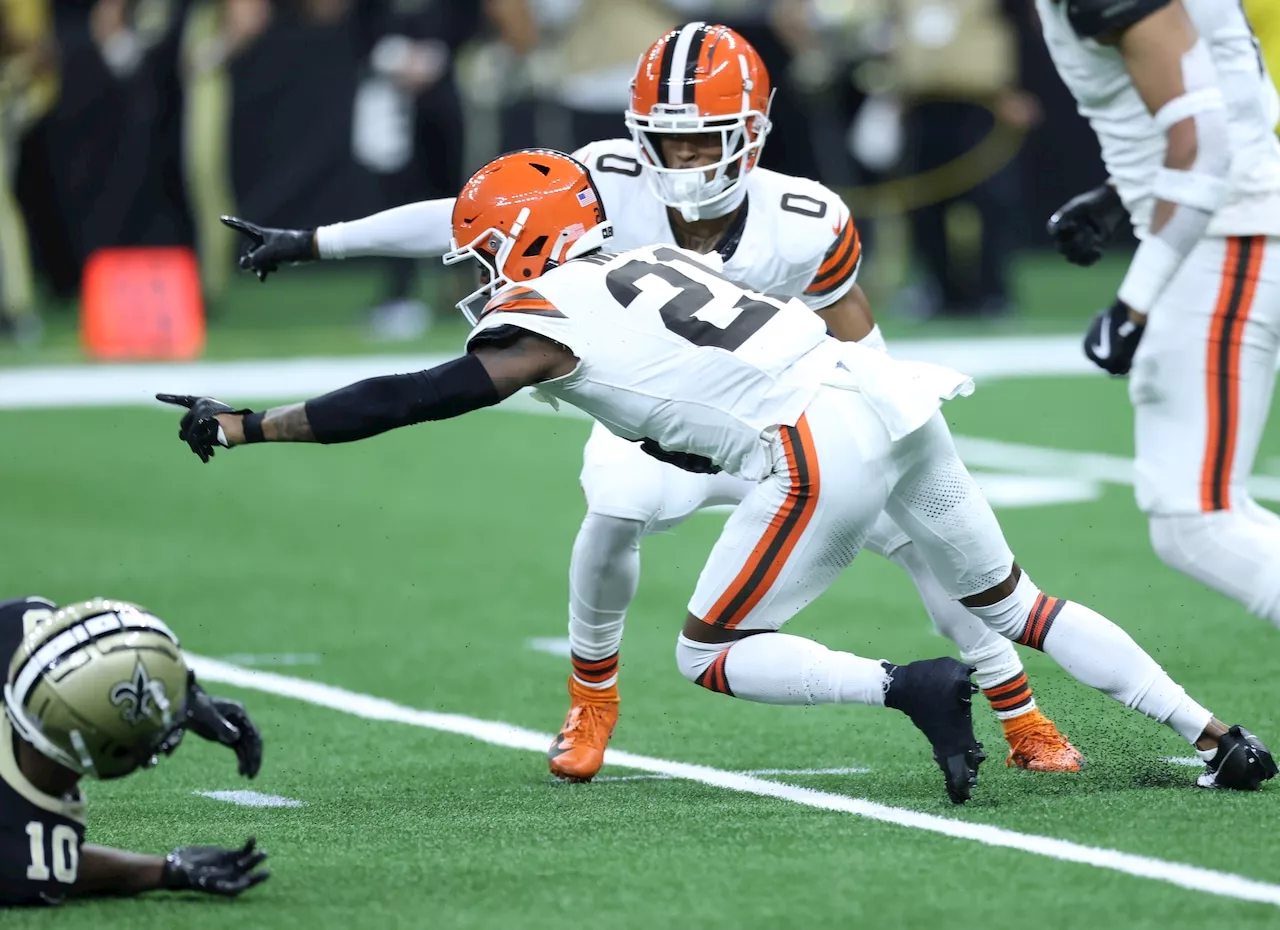 Watch Denzel Ward's two forced turnovers in the first half vs. the Saints