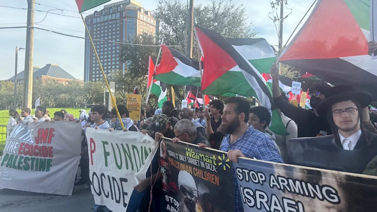 Pro-Palestinian protesters target Israel conference in Dallas