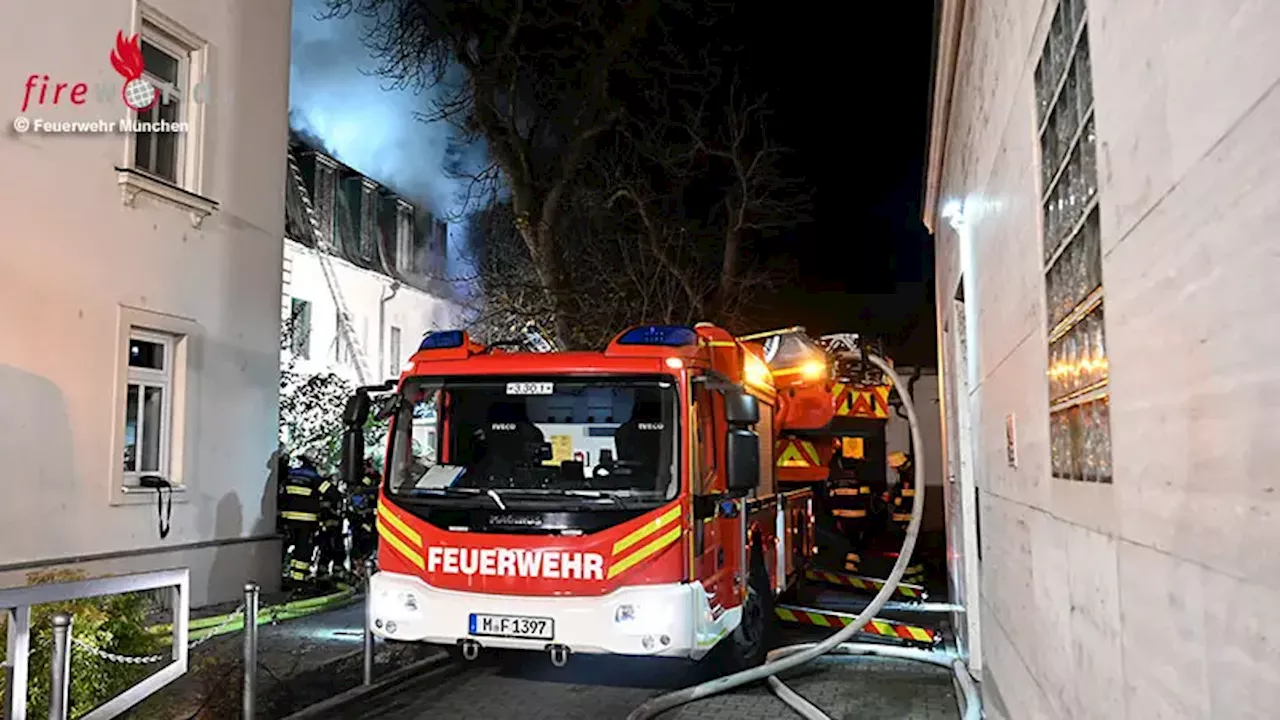 Bayern: 16-Stunden-Einsatz mit bis zu 200 Kräften bei Dachstuhlbrand in München