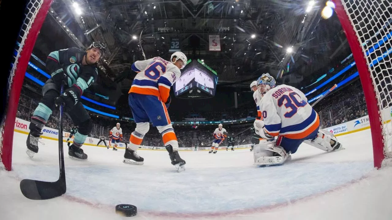 Jamie Oleksiak's goal gives Seattle Kraken 4th straight win, 3-2, over Islanders