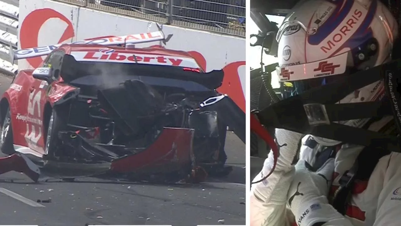 ‘Couldn’t get out of the car!’ Rookie left ‘dazed, confused’ after monster crash rocks Adelaide