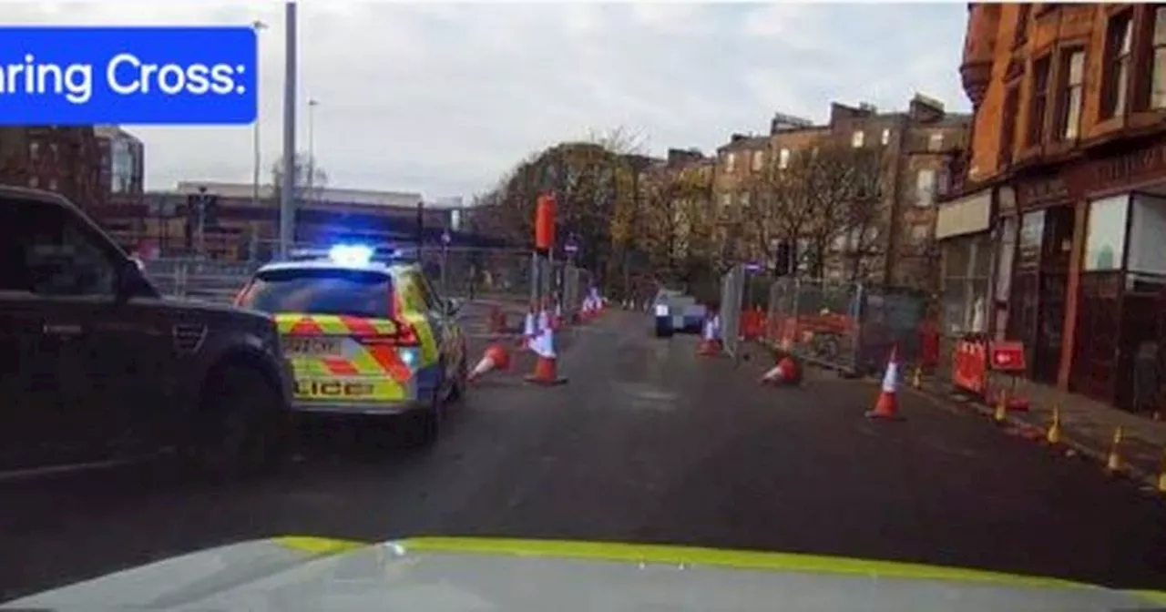 Moment Glasgow police chase ends as Range Rover forced to stop after 'ramming police vehicles'