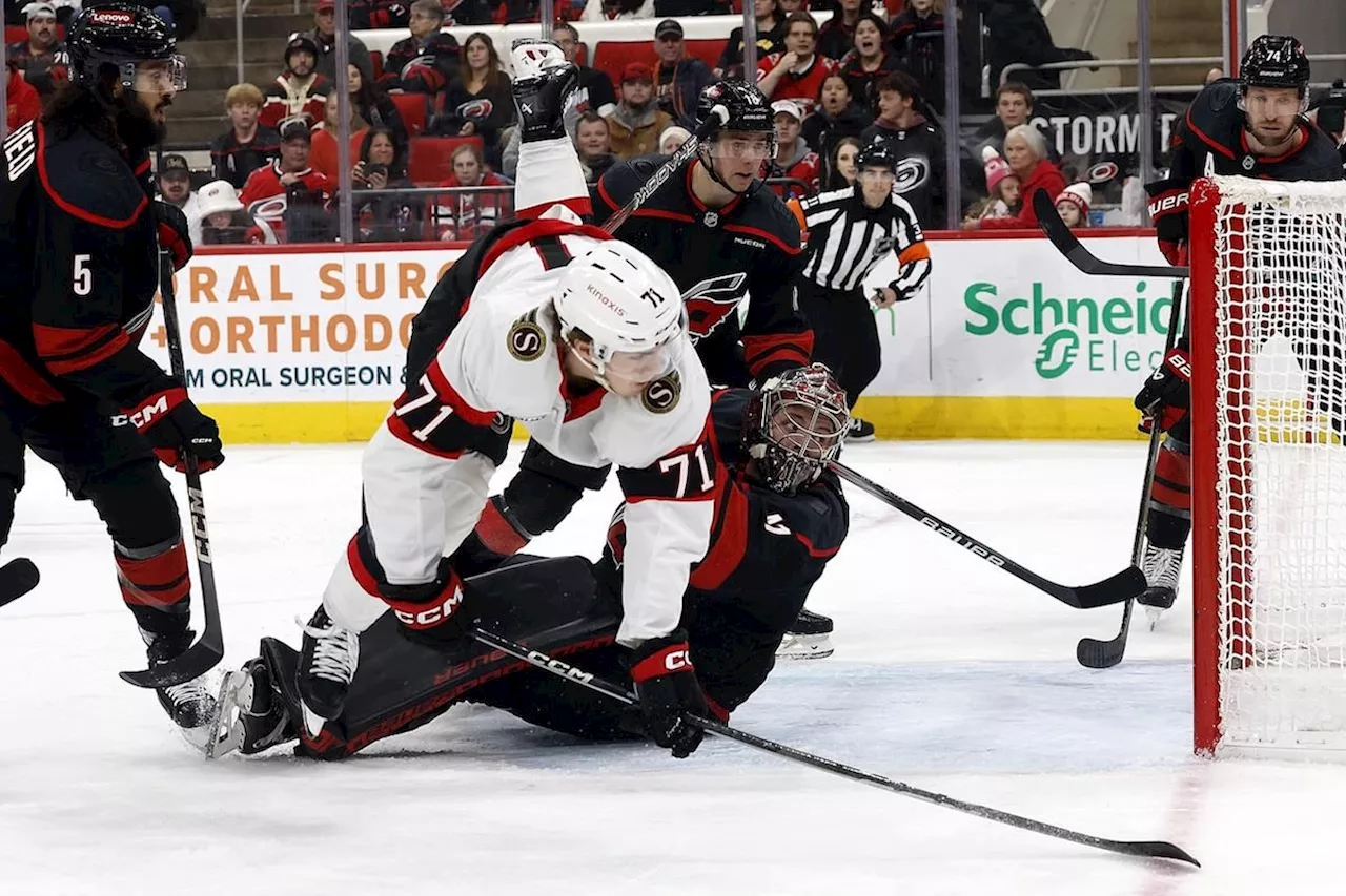 Spencer Martin records first career shutout, Hurricanes beat Senators 4-0