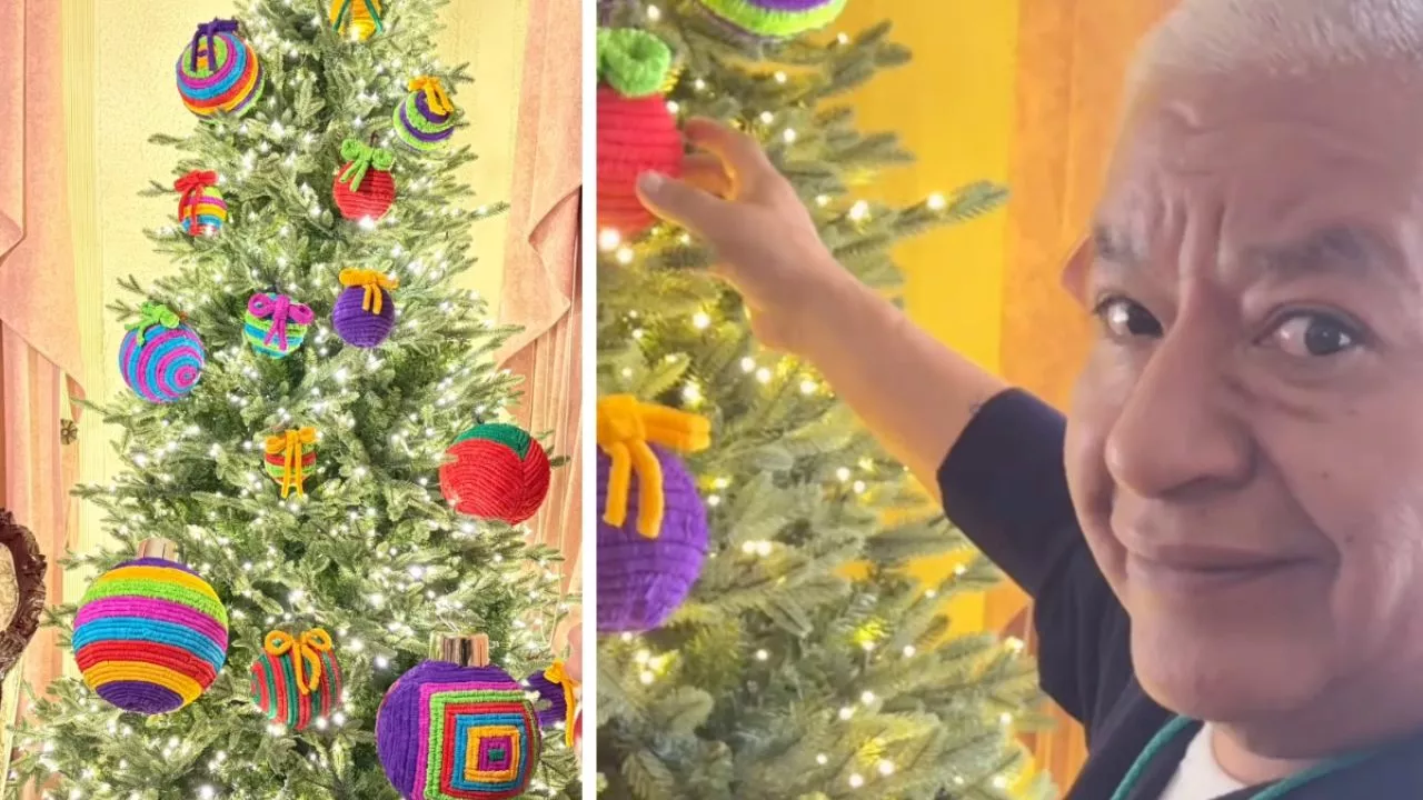 Abuelito se hace viral por compartir tutorial de Navidad para hacer esferas con papel crepé