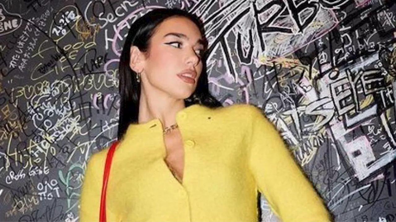 Dua Lipa Paired Her Micro Leather Hot Pants With This Cozy Winter Staple