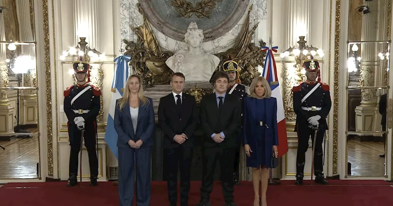 Javier Milei recibe a Emmanuel Macron en la Casa Rosada, antes de la Cumbre del G20