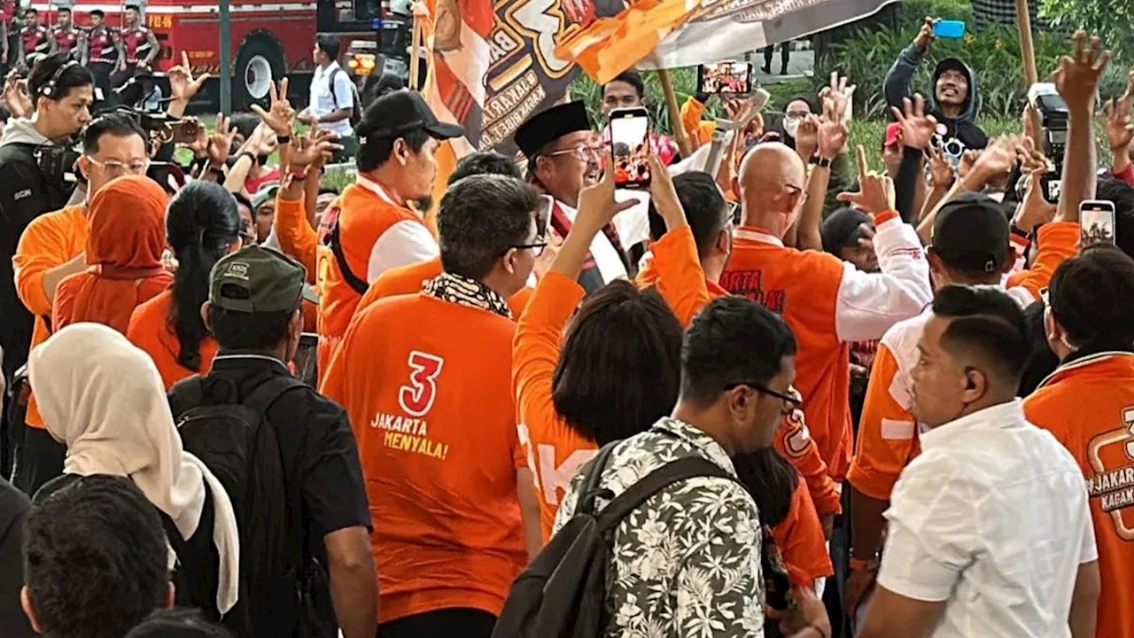 Pramono Anung-Rano Karno Tiba di Lokasi Debat Pilkada Jakarta, Disambut Meriah Pendukung