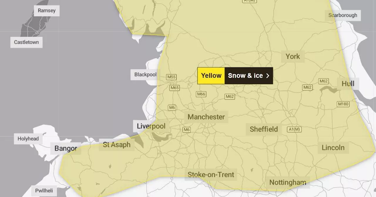 Met Office issues update as 15-hour snow and ice warning hits Greater Manchester