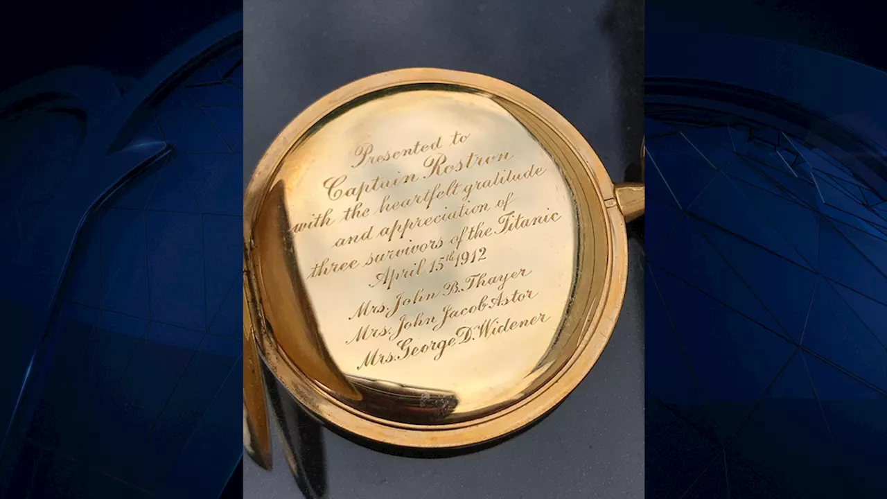 A gold pocket watch given to the captain who rescued Titanic survivors sells for record price