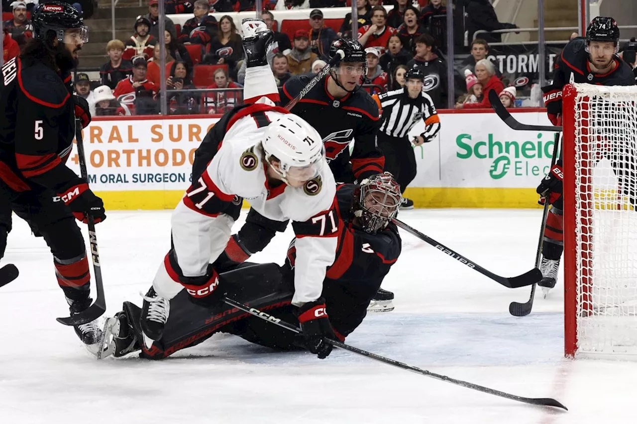 Spencer Martin notches 1st career shutout as Hurricanes put 4 past Senators