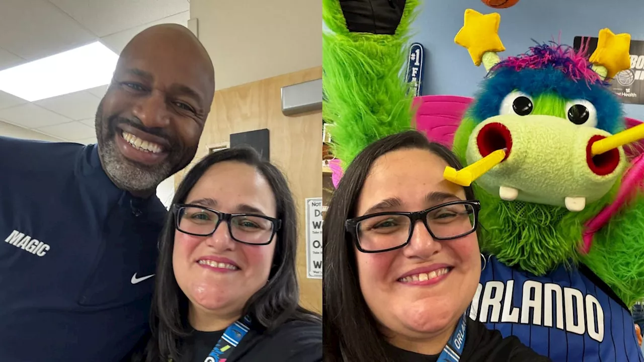 Orlando Magic Coach, Mascot Fulfill Wish of Superfan Teacher & Her Students