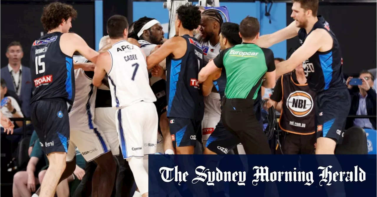 Fans clash with players as tempers flare during NBL scuffle