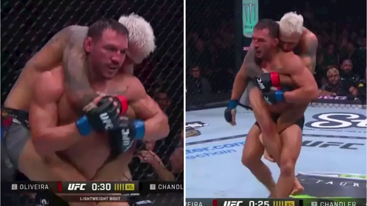 Fans can't believe what Michael Chandler did in the final moments of Charles Oliveira fight at UFC 309