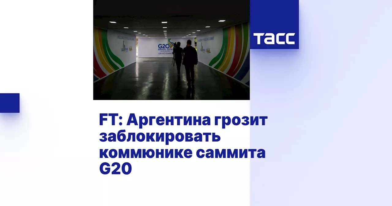 FT: Аргентина грозит заблокировать коммюнике саммита G20