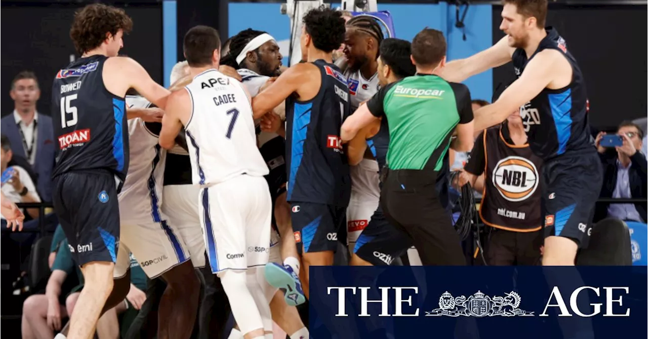 Fans clash with players as tempers flare during NBL scuffle