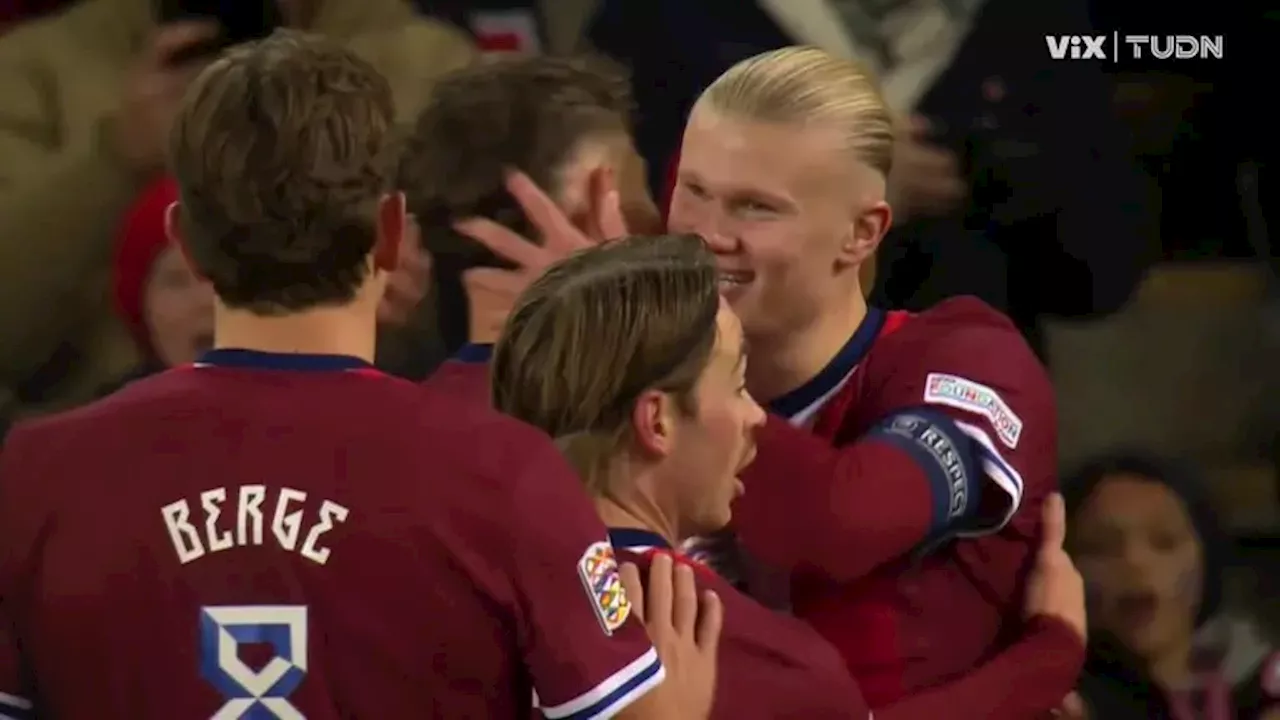 Haaland se luce con hat-trick en goleada de Noruega y su equipo asciende