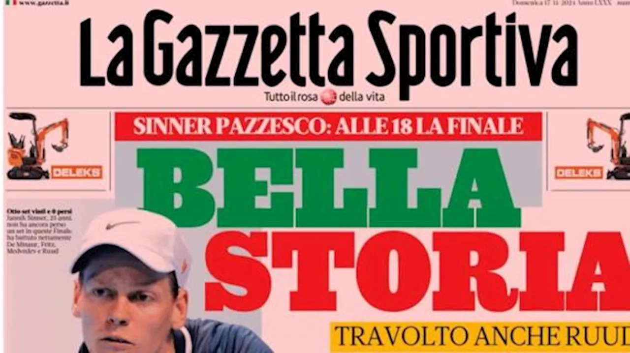 L'apertura della Gazzetta dello Sport su Italia-Francia: 'Luci (azzurre) a San Siro'