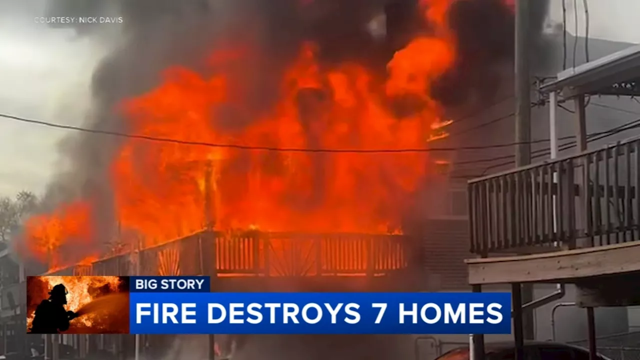 Seven families displaced, 3 homes impacted after fire tears through row homes in Folcroft