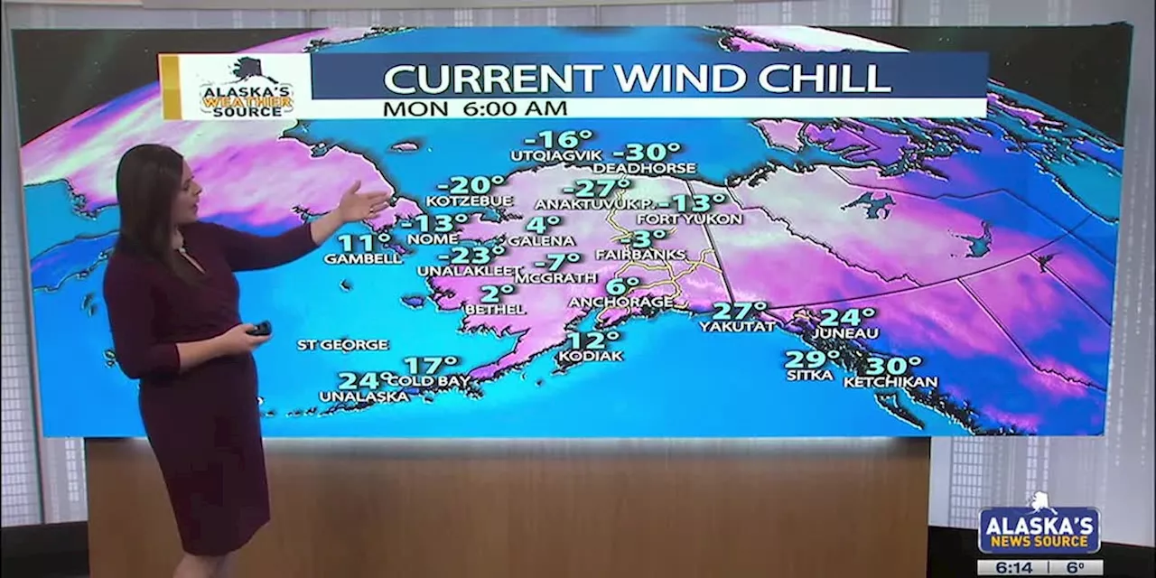 Winds ramping up across Southcentral as temperatures fall to the lowest levels this season