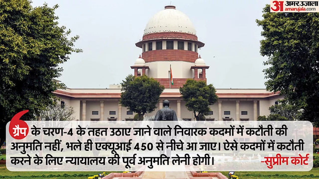 SC: 'कोर्ट से पूछे बिना GRAP-4 प्रतिबंधों में ढील न दी जाए', बढ़ते प्रदूषण पर दिल्ली सरकार को 'सुप्रीम' फटकार