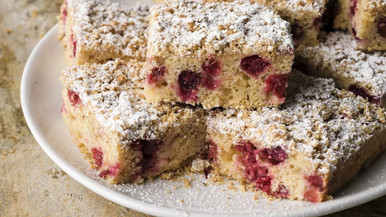 A cranberry candied ginger buckle makes a versatile holiday treat