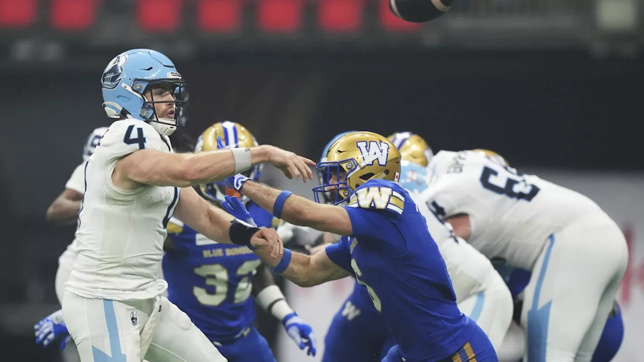 Backup QB Arbuckle leads Toronto past Winnipeg 41-24 for the Argonauts' 19th Grey Cup title