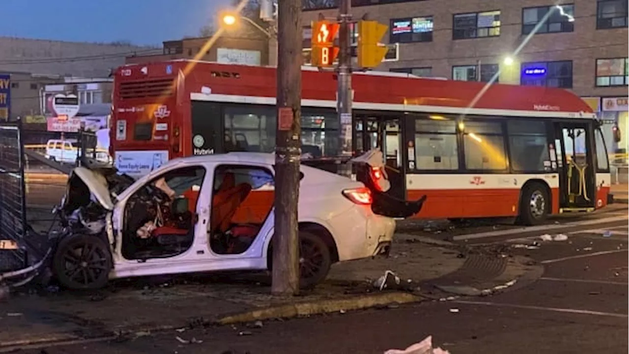 9 injured after stolen BMW collides with TTC bus in North York