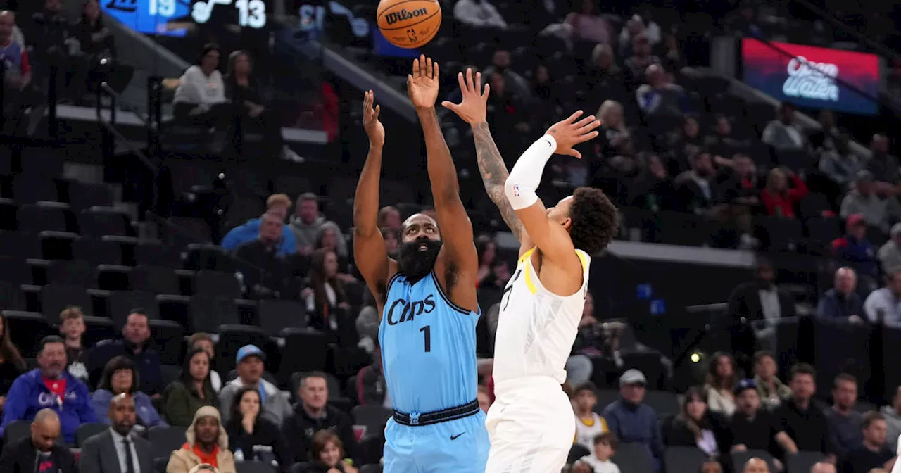 Harden moves into No. 2 spot on NBA's 3-point list as Clippers beat Jazz 116-105