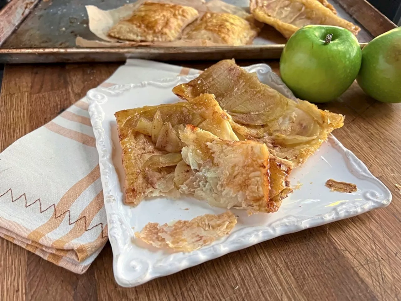 Upside-down puff pastry apple tarts are both sweet and easy to make