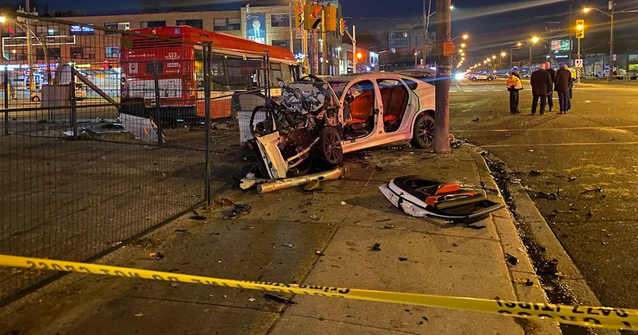 8 injured, including 2 critically, after stolen vehicle collides with TTC bus in North York: police