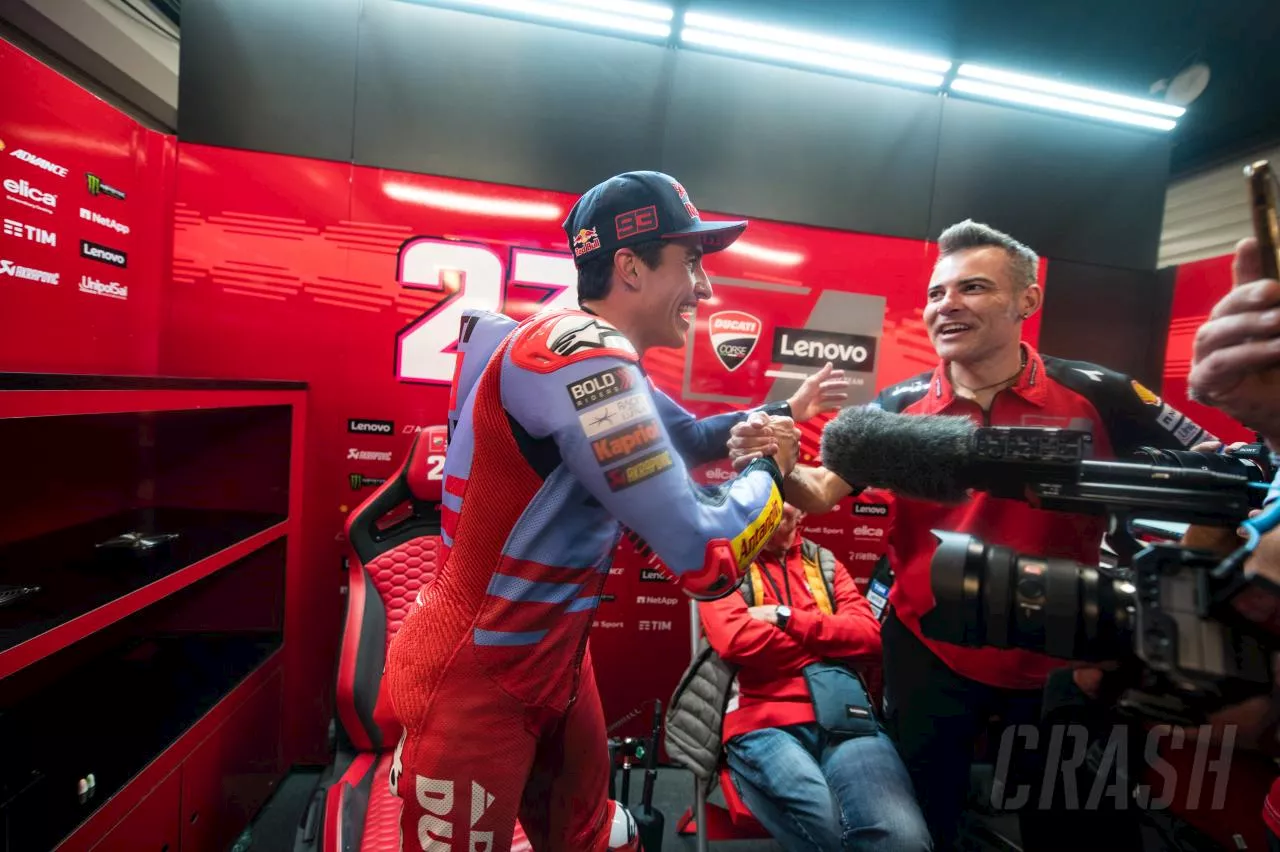 Marc Marquez makes first visit into official Ducati garage