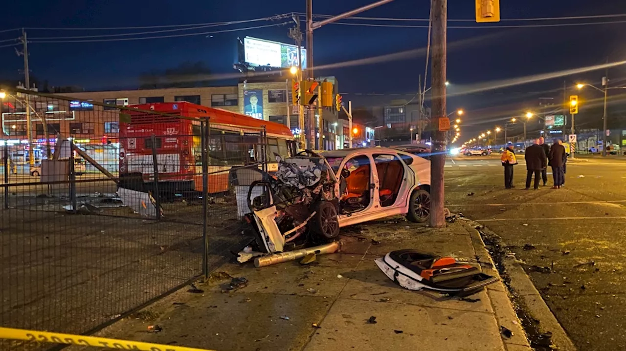 8 injured, including 2 critically, after stolen vehicle collides with TTC bus in Toronto: police