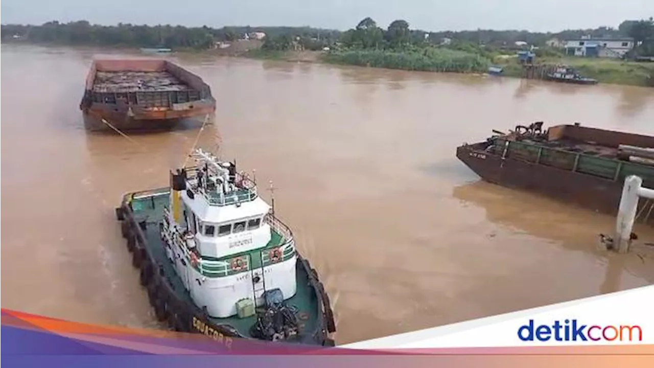 Tiang Jembatan Aurduri 1 Jambi Ditabrak Lagi Tongkang Batu Bara