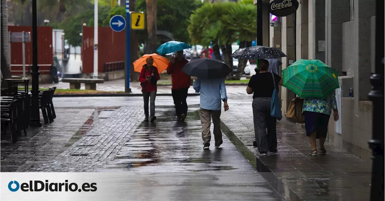 AEMET activa avisos en Canarias por lluvias, con nivel naranja en la isla de La Palma