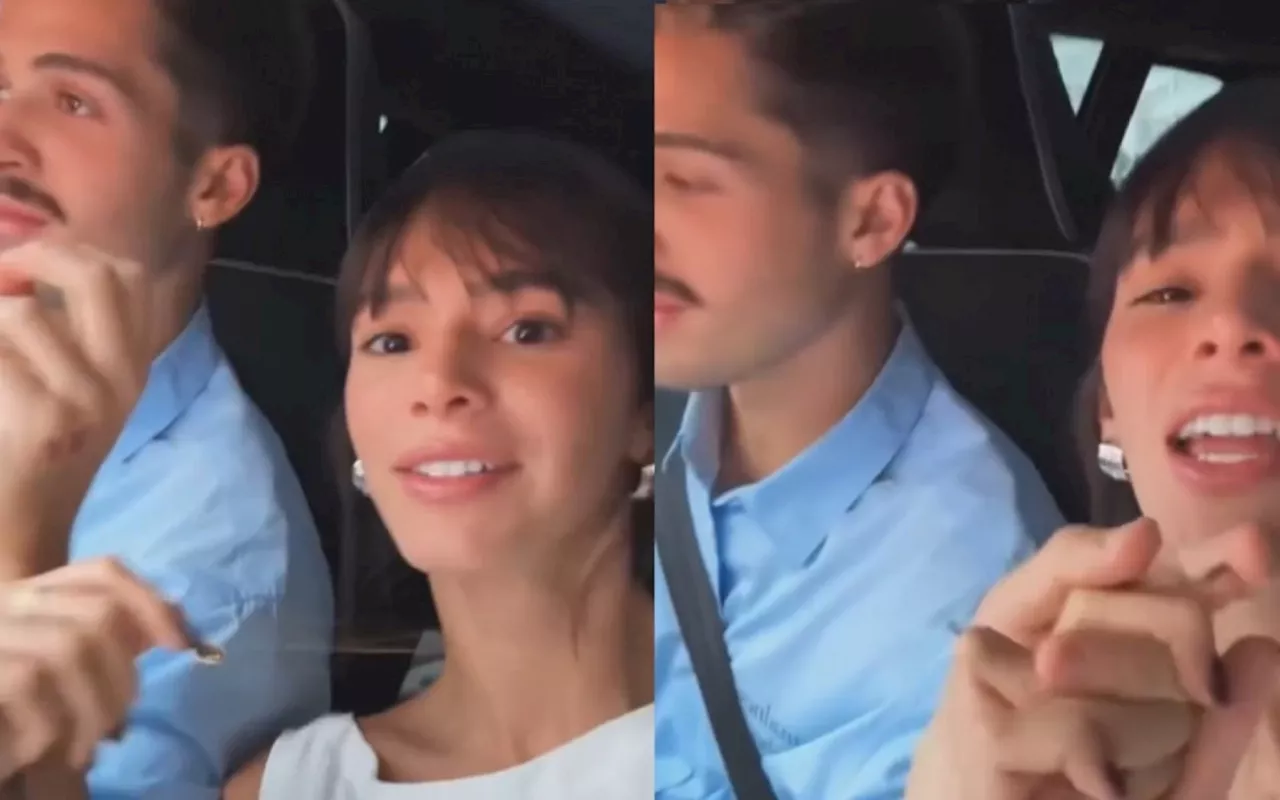 Bruna Marquezine e João Guilherme curtem música de João Lucas no carro