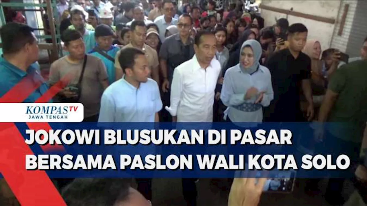 Jokowi Blusukan di Pasar Bersama Paslon Wali Kota Solo