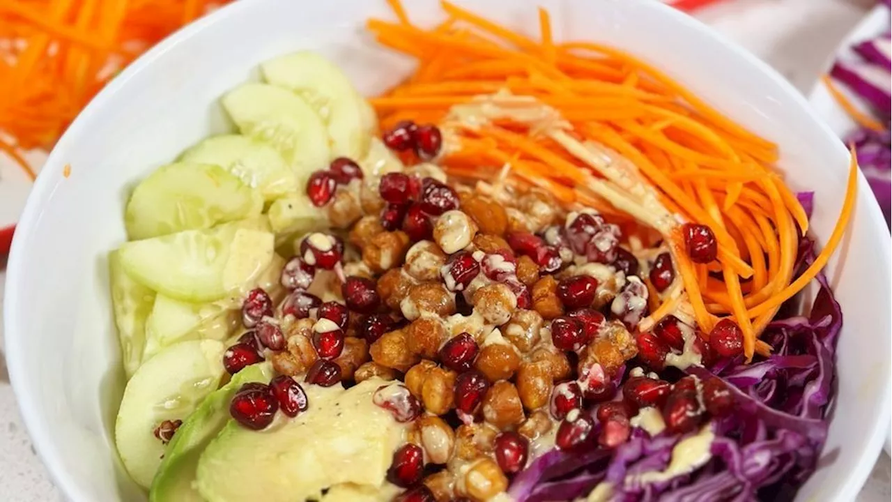  Chickpea and Quinoa Power Bowl with Turmeric Tahini Dressing