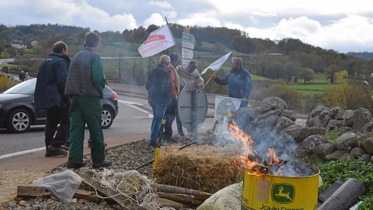 Colère des agriculteurs : les agriculteurs aveyronnais ont allumé les 'Feux de détresse'