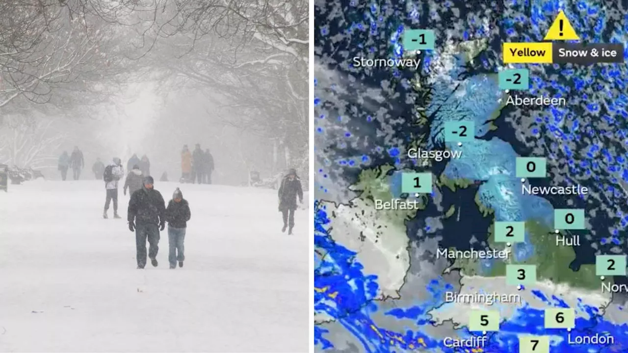 Brits brace for 'disruptive snow' as 'Arctic blast' sweeps UK and cold health alerts begin