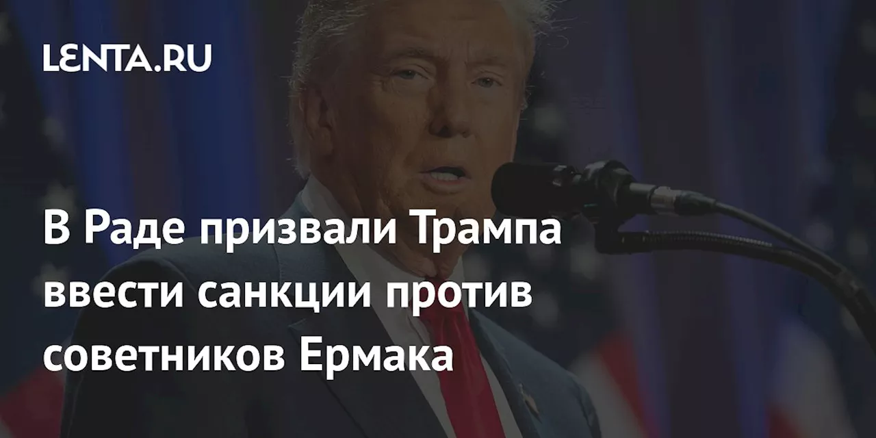 В Раде призвали Трампа ввести санкции против советников Ермака