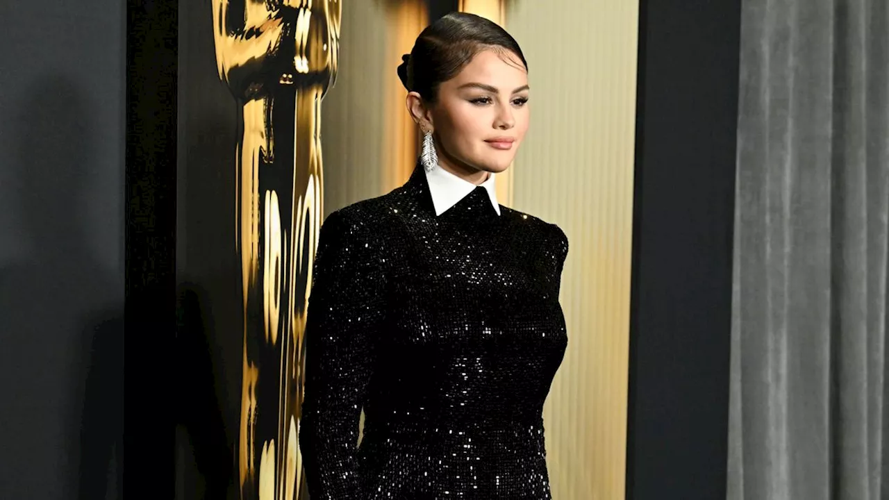 Selena Gomez Serves Wednesday Addams Goth Glamour at the 2024 Governors Awards Red Carpet